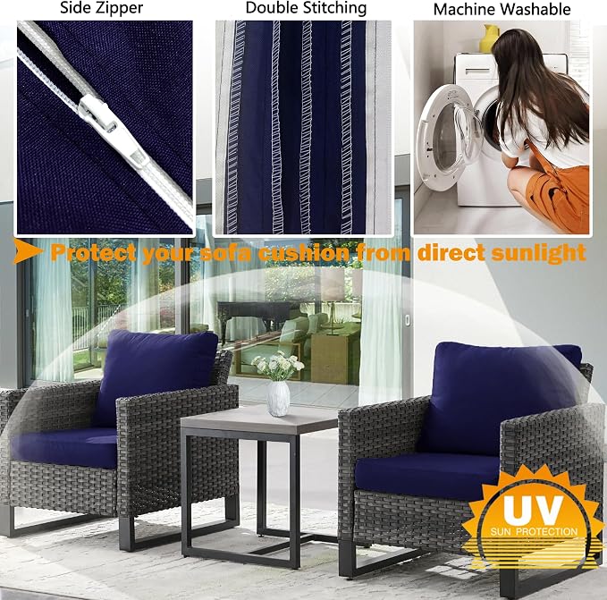 Sqodok Outdoor Cushion Covers 25x27 inch, Wicker Chair - Image 4
