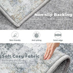8x10 Area Rugs Washable Rug: Abstract Neutral Rugs Modern Non Slip Area Rug - Image 4