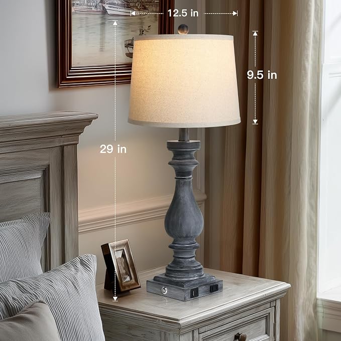 Cinkeda 29" Tall Farmhouse Table Lamp - Image 6