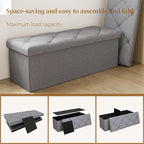 Folding Ottoman with Storage Bench, Storage Ottoman Bench, 30 Inches Ottoman - Image 9