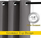 NICETOWN Grey Blackout Curtains & Drapes - Image 3
