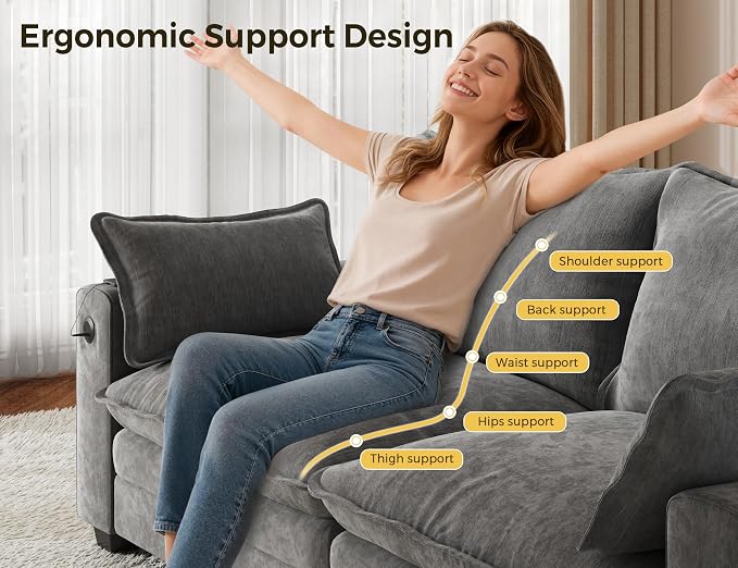 MapleGrace 80" Cloud Loveseat Sofa - Image 3