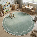 GarveeHome Round Rugs 4ft Scalloped Washable Small Circle Rug - Image 8