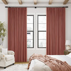 Terracotta Linen 100% Black Out 120 Inch Curtains - Image 8
