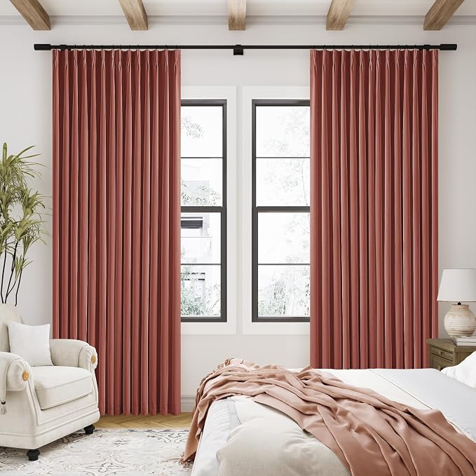 Terracotta Linen 100% Black Out 120 Inch Curtains - Image 8