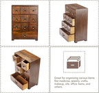 Library Card Catalog Solid Wood Small Curio Cabinet l Retro Storage Organizer - Image 7