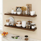 Acovy 40 Inch Floating Shelves, 9.3" Deep Floating Shelf Wall Mounted, Rustic - Image 2