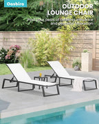 Aluminum Chaise Lounge Chair Outdoor, Foldable& No Assembly Patio Pool Lounge - Image 6