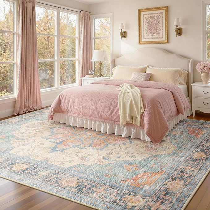 RELEANY Washable Area Rug, Large 9'x12', Water Repellent, Pet Friendly - Image 2