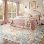 RELEANY Washable Area Rug, Water Repellent, Pet Friendly, Vintage Floral Boho - Image 2