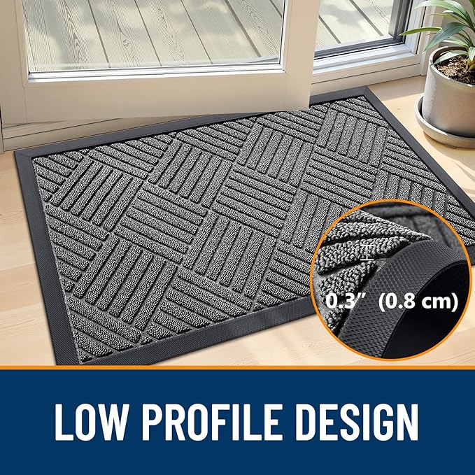 OLANLY Front Door Mat Outside Entrance 33x21, Waterproof Heavy-Duty Doormat | - Image 5