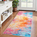 Rugflix 2x6 Runner Rug for Hallway, Washable Colorful Rainbow Runners | Machine by RugflixAreaRugs