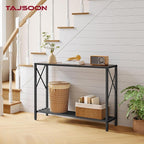 Tajsoon Console Table 41.8”, 2-Tier Industrial entryway Table, Narrow Sofa Table - Image 2