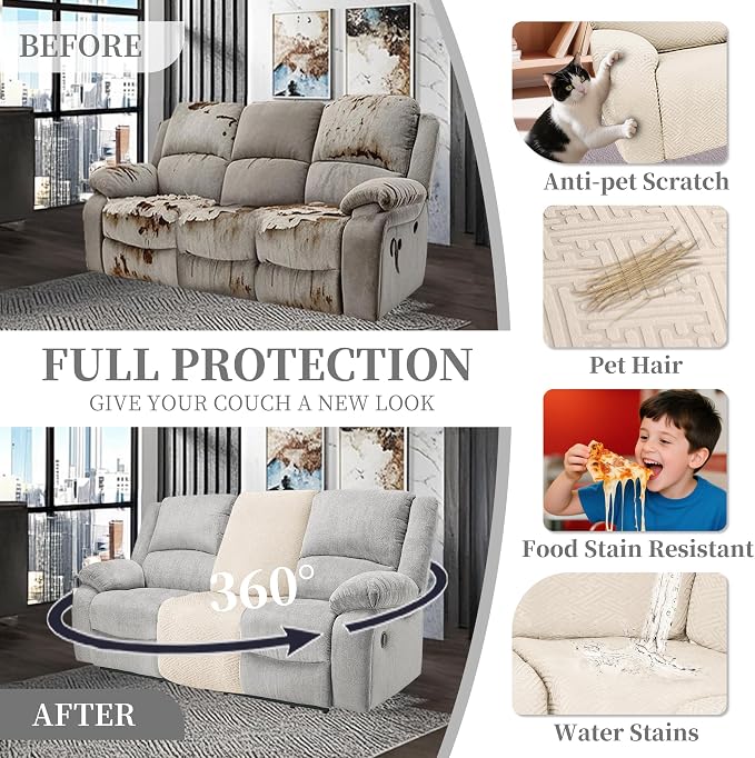 100% Waterproof Sectional Recliner Couch Covers - Image 6