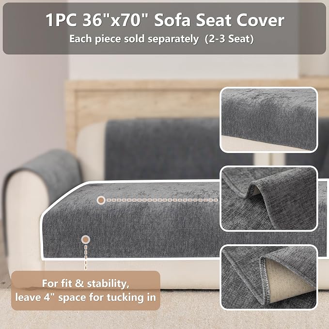 Premium Chenille Sofa Cushion Covers，Upgraded Anti-Slip Sectional Couch - Image 2