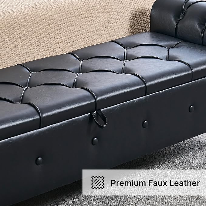 67" Storage Bench for Bedroom, End of King Size Benches - Image 9