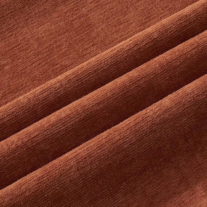 MIULEE Fall Rust Chenille Couch Euro Throw Pillow Covers, 22x22 | Set of 2 - Image 2