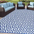 SAND MINE Reversible Mats, Plastic Straw Rug, Modern Area Rug, Large Floor Mat by SANDMIND