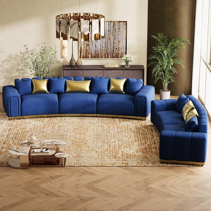 Oversized Velvet Chesterfield Couch - Image 9