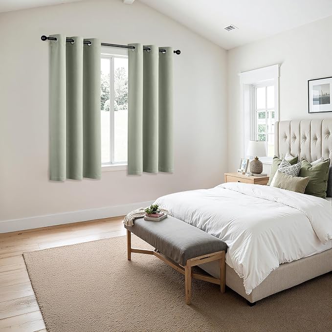 MIULEE Blackout Curtains for Bedroom 2 Panels 40 x 64 Inch Long Sage Green | - Image 6