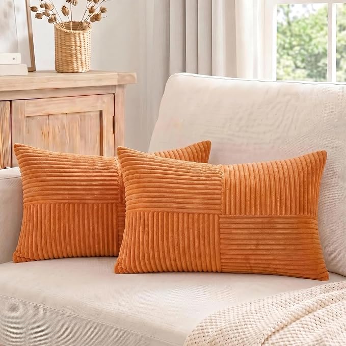 Fancy Homi 2 Packs Burnt Orange Lumbar Decorative Throw Pillow Covers 14x24 Inch - Image 7
