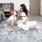 2x5 Washable Runner Rug：Modern Abstract Kitchen Soft Carpet Grey | - Image 8