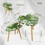 BAMEOS Monstera Leaf Nesting Tables Set of 2, Small Side Tables f Set - Image 2