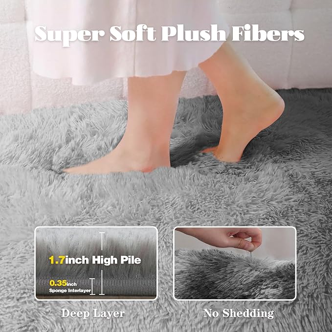 8x10 Area Rugs for Living Room: Fluffy Shag Soft Washable Rug Large Fuzzy Plush - Image 2