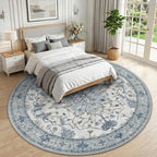 RELEANY Washable Area Rug, Round 10ft, Water Repellent, Pet Friendly, Vintage - Image 2