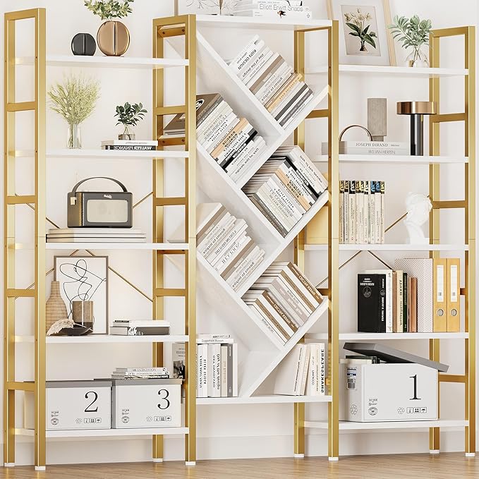 INNOD 70x70” Triple 5 Tier Book Shelf, Large Wooden Bookcase by INNODToddlerTower