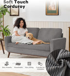 Kingfun 65" Corduroy Love Seat - Image 4
