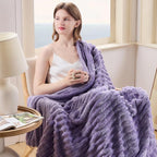 NEWCOSPLAY Fleece Ribbed Cozy Twin Blanket - Image 2