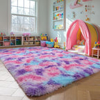 Amdrebio Pink Blue Purple Area Rug 4x6 - Image 8