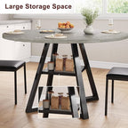 Jocoevol Round Dining Table for 4, Kitchen Dining Room Circle Dinner Pedestal - Image 6