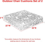 Favoyard Outdoor Chair Cushion 22 x 22 x 3 In Waterproof Pattern Fade Resistant - Image 2