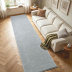 2x10 Light Grey Solid Runner Rug Washable Non-Slip - Image 4
