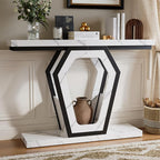FUSUNBAO 47.3" Console Table, Openwork Bracket Sofa Table, Wood Narrow Entryway - Image 7