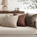 MIULEE Chenille Textured Fall Throw Pillow Covers Brown 20x20 Set of 2 | Slubby - Image 4