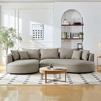 125'' Leather Curved Sofa Couch Sectional Sofa Couch - Image 3