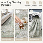 Soalmost 5x7 Area Rug Low Pile Washable Trendy Faded Style Rug, Foldable Stain - Image 9