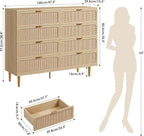 GarveeHome Rattan 8 Drawer Dressers - Image 2