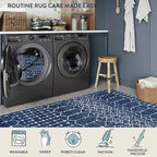 Lahome Moroccan Blue Rugs for Living Room Washable Rugs 8x10 Non-Slip - Image 4