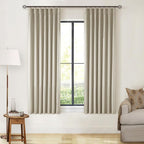 Burlywood Birch 63 Inch Blackout Pleated Linen Curtains - Image 9