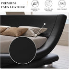 SHA CERLIN Full Size Upholstered Bed Frame, Deluxe Low Profile Sleigh Bed - Image 5