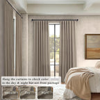 Pitalk 102 Inch Long Curtains Back Tab Linen Curtains - Image 6