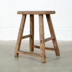 Artissance Vintage Wooden Stool, Solid Natural Wood 12–20" W x 6–9" D x 18–22" H - Image 5