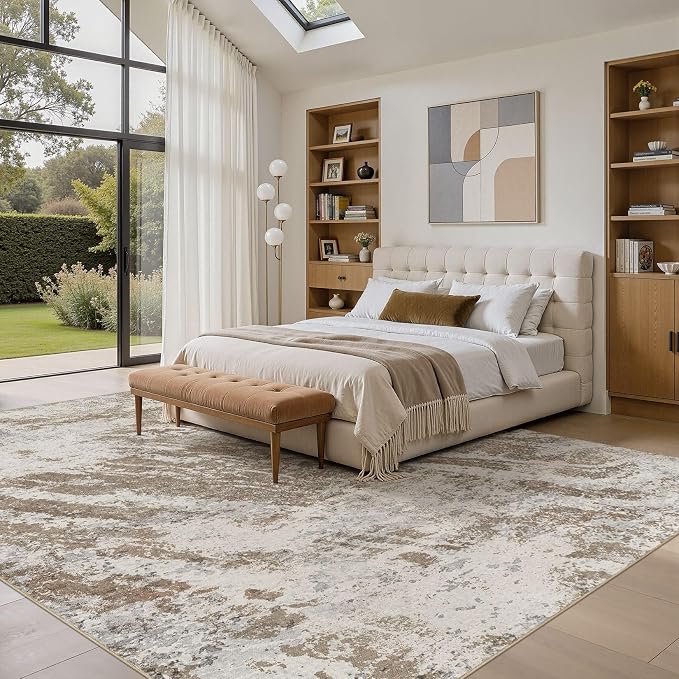 DMOYEST 8x10 Washable Area Rug: Abstract Modern Non-Slip Carpet, Soft Low Pile - Image 4