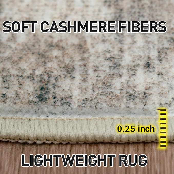 4x6 Area Rugs for Living Room: Washable Abstract Brown Black Badroom Carpet | - Image 5