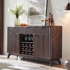 OKD Fluted Wine Bar Cabinet, 3 Drawers, 4 Glass Holders & 12 Wine Racks by OKD
