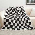 EXQ Home Checkered Throw Blanket, Knitted Blankets - Image 3